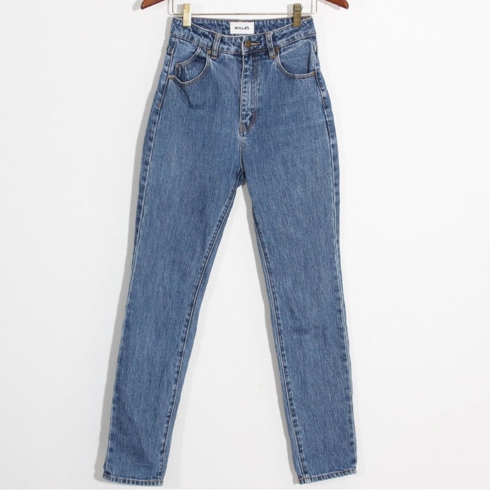 Rolla's Dusters High Rise Slim Jeans New York Blue Denim Cotton Size 24